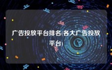 广告投放平台排名(各大广告投放平台)