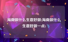 海南做什么生意好做(海南做什么生意好做一点)