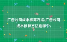广告公司成本核算方法(广告公司成本核算方法选哪个)