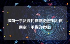 微商一手货源代理哪能进到货(微商拿一手货的教程)