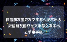 微信朋友圈只发文字怎么发不出去 微信朋友圈只发文字怎么发不出去苹果手机