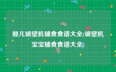婴儿破壁机辅食食谱大全(破壁机宝宝辅食食谱大全)