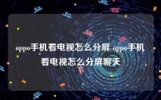 oppo手机看电视怎么分屏 oppo手机看电视怎么分屏聊天