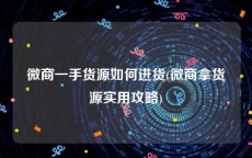 微商一手货源如何进货(微商拿货源实用攻略)