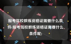 报考驾校教练资格证需要什么条件(报考驾校教练资格证需要什么条件呢)