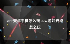 steve安卓手机怎么玩 steve游戏安卓怎么玩