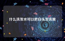 什么洗发水可以把白头发洗黑