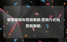 销售策略和营销策略(营销方式和营销策略)