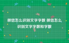 微信怎么识别文字字数 微信怎么识别文字字数和字数