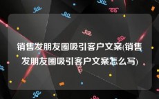 销售发朋友圈吸引客户文案(销售发朋友圈吸引客户文案怎么写)