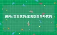 微光id空白代码(王者空白符号代码)