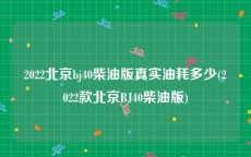 2022北京bj40柴油版真实油耗多少(2022款北京BJ40柴油版)