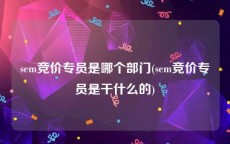 sem竞价专员是哪个部门(sem竞价专员是干什么的)
