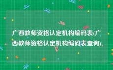 广西教师资格认定机构编码表(广西教师资格认定机构编码表查询)