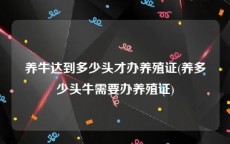 养牛达到多少头才办养殖证(养多少头牛需要办养殖证)