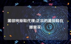莆田纯原鞋代理(正宗的莆田鞋在哪里买)