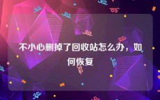 不小心删掉了回收站怎么办，如何恢复