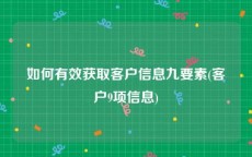 如何有效获取客户信息九要素(客户9项信息)