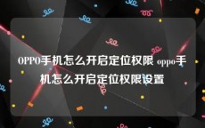 OPPO手机怎么开启定位权限 oppo手机怎么开启定位权限设置