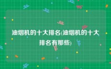 油烟机的十大排名(油烟机的十大排名有那些)