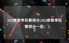 2022库里季后赛得分(2022库里季后赛得分一览)