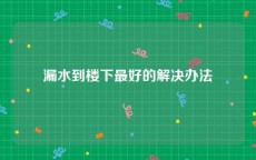 漏水到楼下最好的解决办法