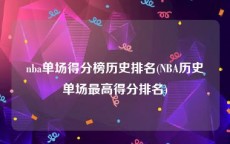 nba单场得分榜历史排名(NBA历史单场最高得分排名)