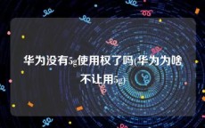 华为没有5g使用权了吗(华为为啥不让用5g)