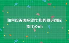 如何投诉国际货代(如何投诉国际货代公司)