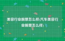 美容行业前景怎么样(汽车美容行业前景怎么样)