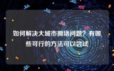 如何解决大城市拥堵问题？有哪些可行的方法可以尝试