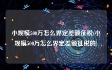小规模500万怎么界定差额征税(小规模500万怎么界定差额征税的)