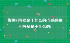 售票引导员是干什么的(车站售票引导员是干什么的)