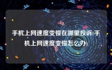 手机上网速度变慢在哪里投诉(手机上网速度变慢怎么办)