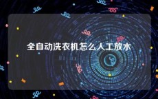 全自动洗衣机怎么人工放水