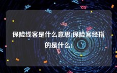 保险线客是什么意思(保险客经指的是什么)