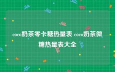 coco奶茶零卡糖热量表 coco奶茶微糖热量表大全