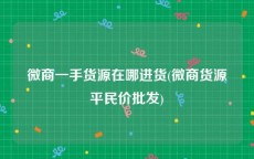 微商一手货源在哪进货(微商货源平民价批发)