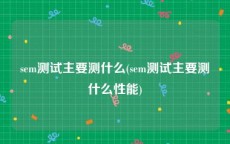 sem测试主要测什么(sem测试主要测什么性能)