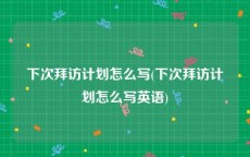 下次拜访计划怎么写(下次拜访计划怎么写英语)