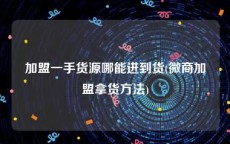加盟一手货源哪能进到货(微商加盟拿货方法)