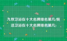 九牧卫浴在十大名牌排名第几(恒洁卫浴在十大名牌排名第几)