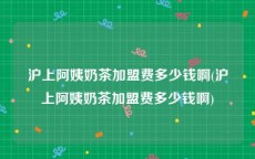 沪上阿姨奶茶加盟费多少钱啊(沪上阿姨奶茶加盟费多少钱啊)