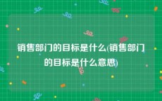 销售部门的目标是什么(销售部门的目标是什么意思)
