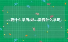 seo要什么学历(做seo需要什么学历)