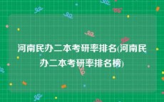 河南民办二本考研率排名(河南民办二本考研率排名榜)