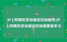 泸上阿姨奶茶加盟店的加盟费(泸上阿姨奶茶加盟店的加盟费是多少)