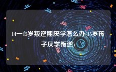 14一15岁叛逆期厌学怎么办(15岁孩子厌学叛逆)