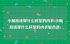 小胸应该穿什么杯型的内衣(小胸应该穿什么杯型的内衣较合适)