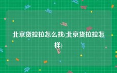 北京货拉拉怎么找(北京货拉拉怎样)